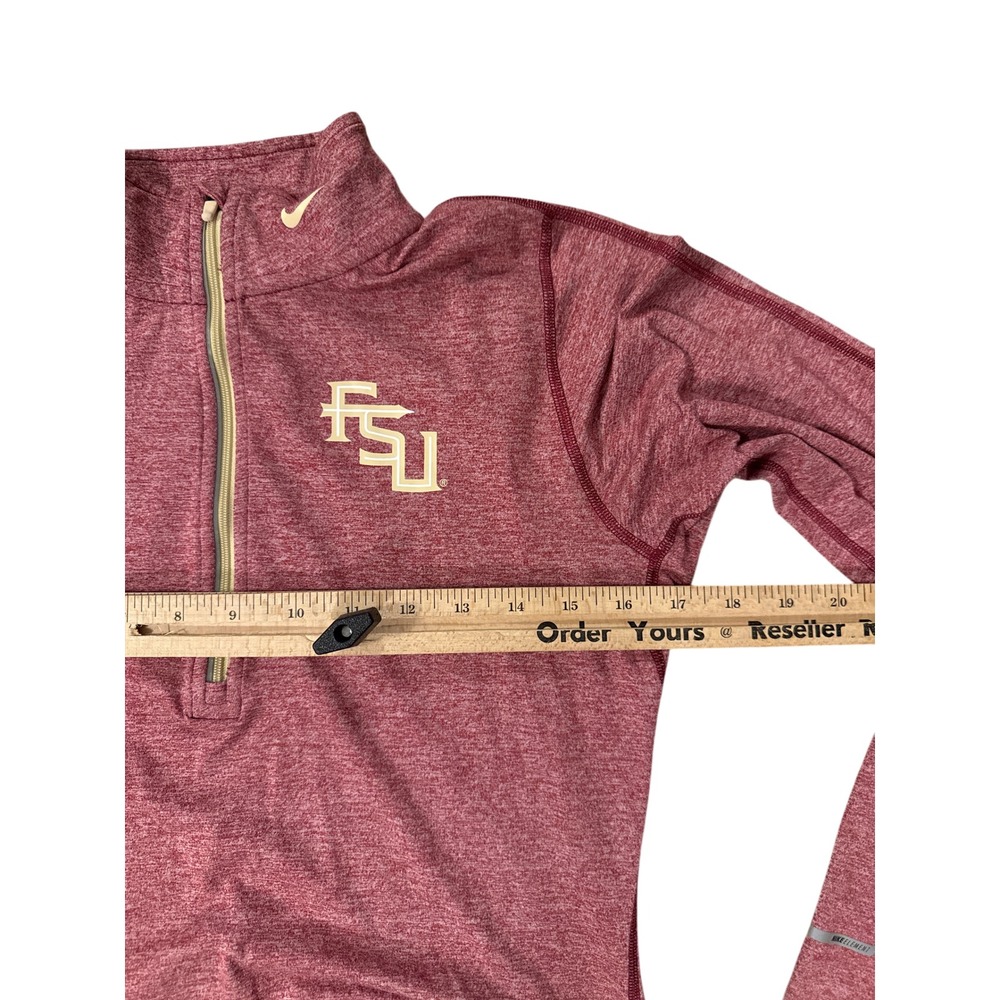 Nike FSU Florida State Seminoles Quarter Zip Womens Small Garnet Dri-FIT - Picture 4 of 7